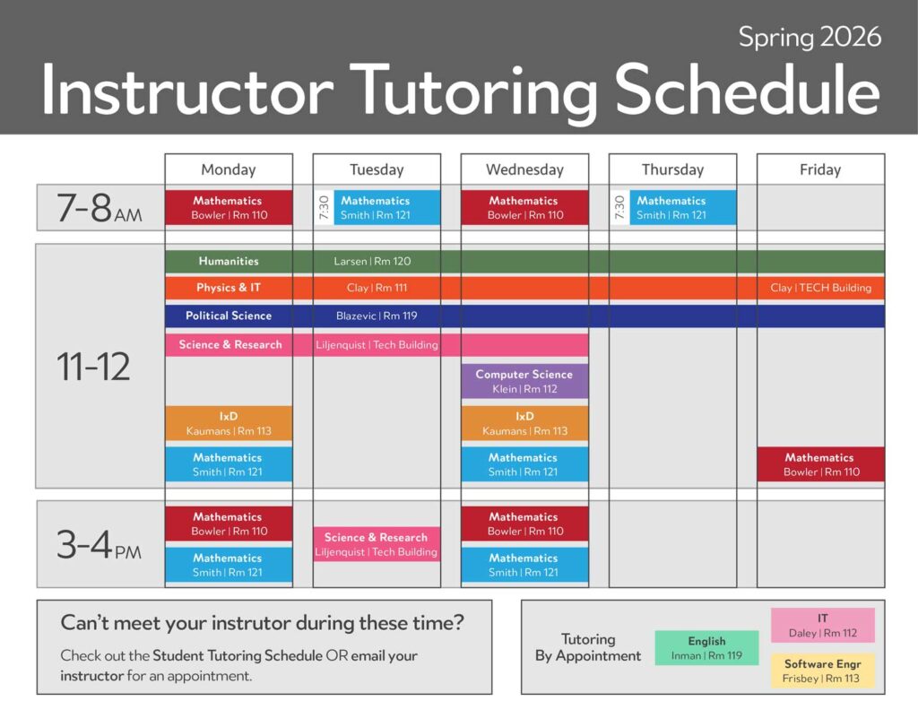 Teacher tutoring schedule